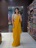 Designer Ready-to-Wear Saree - Yellow