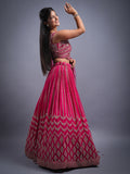 RANI COLOUR VISCOS GEORGETTE WITH HANDWORK PARTYWEAR LEHENGA