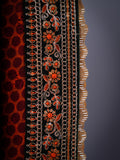 GEORGETTE WITH CHICKEN PICCHODA WITH BODEL GREEN LACE & SUPPORTING HANDWORK LACE