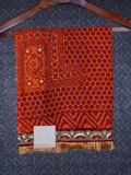 GEORGETTE WITH CHICKEN STRAWAL WITH MAROON LACE AND SUPPORTING JHALAR LACE