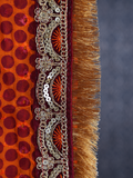 GEORGETTE WITH CHICKEN STRAWAL WITH MAROON LACE AND SUPPORTING JHALAR LACE