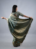 Light Firozi Kumudh Silk Saree With Beads Work With Stitch Blouse