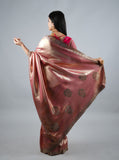 Hot Pink Kumudh Silk Saree With Beads Work With Stitch Blouse