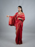Red Kumudh Silk Saree With Beads Work With Stitch Blouse