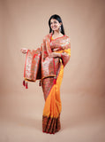 Yellow Position Taste Banarasi Saree with Heavy Serosky
